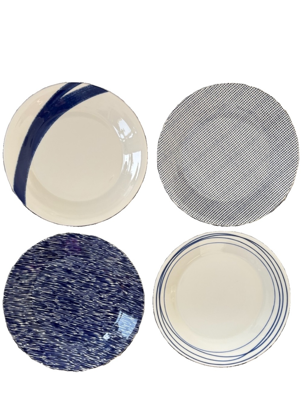 Royal Doulton Pacific Blue Various Patterned Ceramic  9” Plates Set 4